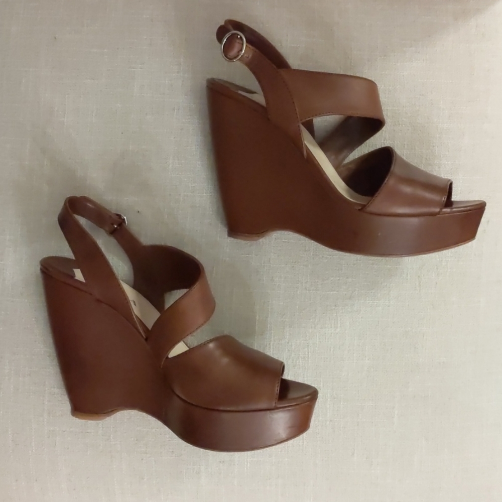 Prada Asymmetric Calfskin Wedge Sandal - Picture 5 of 14
